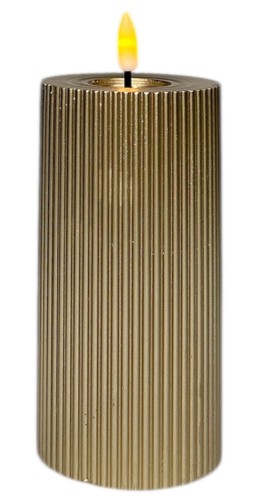 Świeca LED złota 7,5x15cm 2xAAA