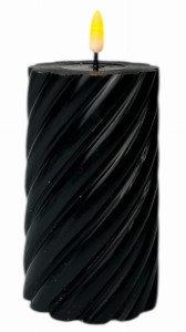 Świeca LED czarna 7,5x12,5cm 2xAAA