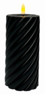 Świeca LED czarna 7,5x15cm 2xAAA