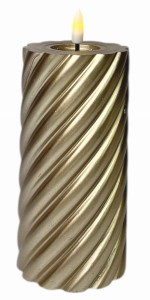 Świeca LED złota 7,5x15cm 2xAAA