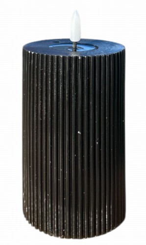 Świeca LED czarna 7,5x12,5cm 2xAAA