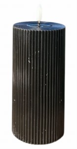 Świeca LED czarna 7,5x15cm 2xAAA