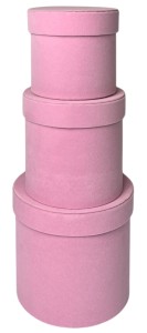 Flowerbox welurowy kpl 3szt. różowy