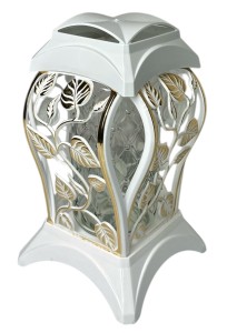 Znicz Z-5 biały ze złotym H32x18cm