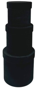 Flowerbox welurowy kpl 3szt. czarny