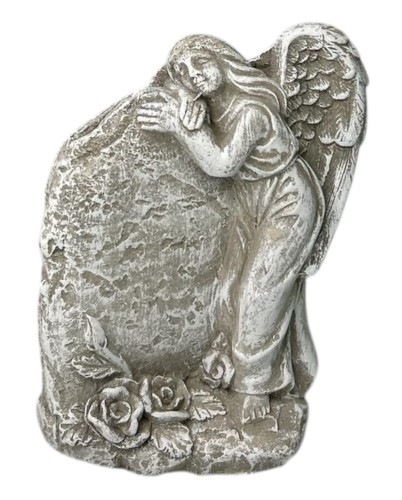 Anioł szary stojący cement 11x6,5x12,5cm