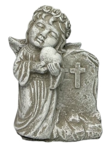Anioł szary stojący cement 10,5x5,5x13cm