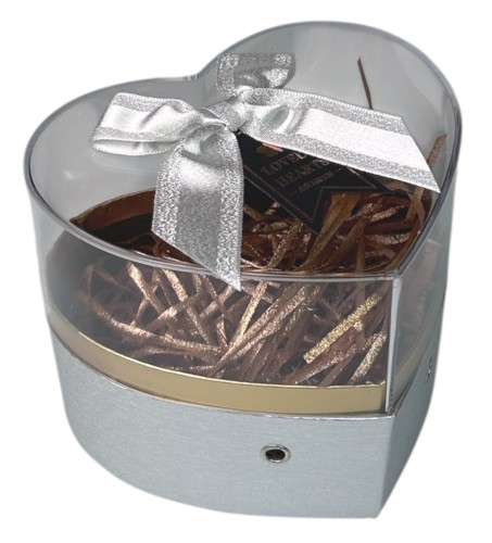 Flowerbox serce 12x12x11cm srebrny