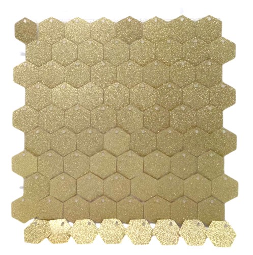 Panel cekinowy hex złoty 30x30cm