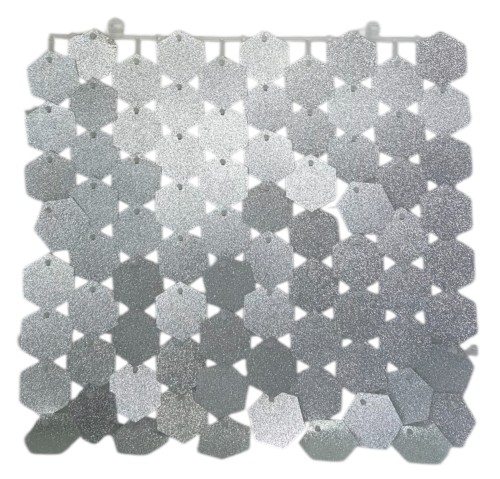 Panel cekinowy hex srebrny 30x30cm