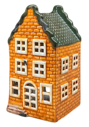 Domek ceramiczny pomarańczowy 9,5x9,5x19cm