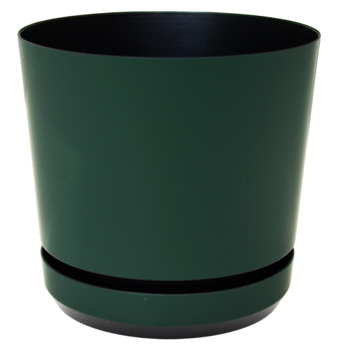 Doniczka plastikowa 14cm butelkowa zieleń matowa 