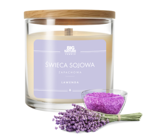 Świeca sojowa o zapachu LAWENDY 225g 