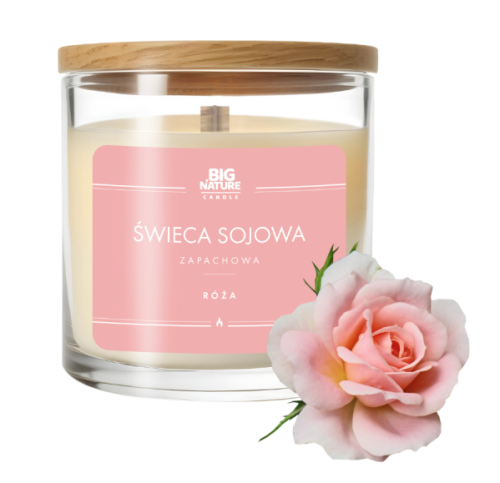 Świeca sojowa o zapachu RÓŻY 225g 