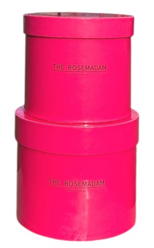 Flowerbox okrągły 20x16cm kpl 2szt fuksja