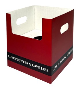Pudełko na kwiaty doniczkowe 24x24x26cm czerwone