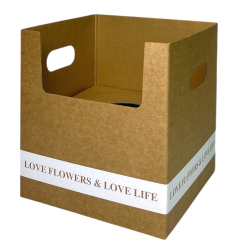 Pudełko na kwiaty doniczkowe 24x24x26cm naturalne
