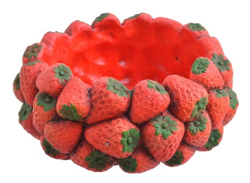 Osłonka z truskawkami cementowa 19cm
