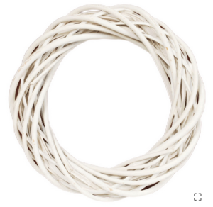 Wianek wiklinowy 20cm biały