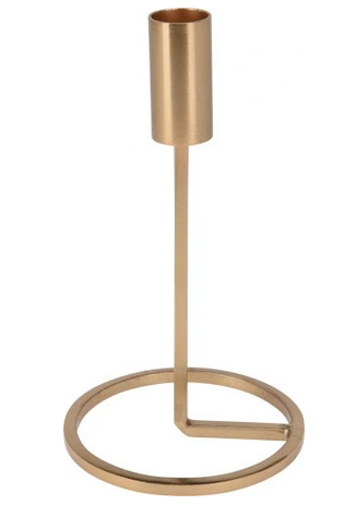 Świecznik metalowy złoty 19cm
