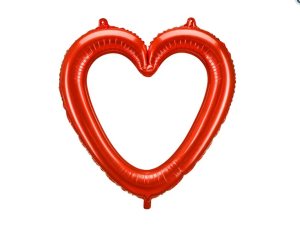 Balon foliowy serce ramka czerwony 86x84cm