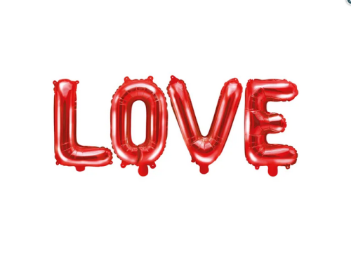 Balon foliowy Love czerwony 100x35cm