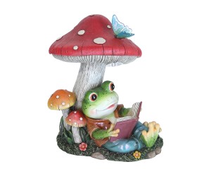 Figurka żaba z muchomorem 26x23cm