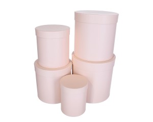 Pudełko okrągłe łososiowe kpl 5szt 25x25cm