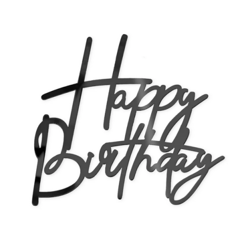 Topper na bok tortu Happy Birthday 12,5x12cm