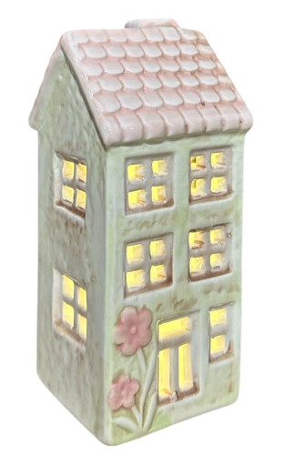 Domek ceramiczny LED 6,5x6,5x15cm