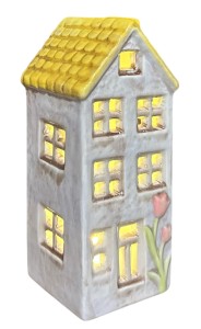 Domek ceramiczny LED 6,5x6,5x14,8cm
