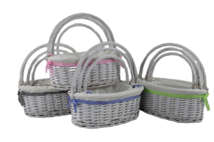 Koszyk wiklinowy kpl 3szt 45x28cm H:17cm TH:41cm B:43x26cm