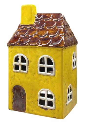 Domek ceramiczny żółty 12x10,5x20cm