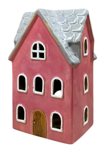 Domek ceramiczny różowy 14x11,5x23cm