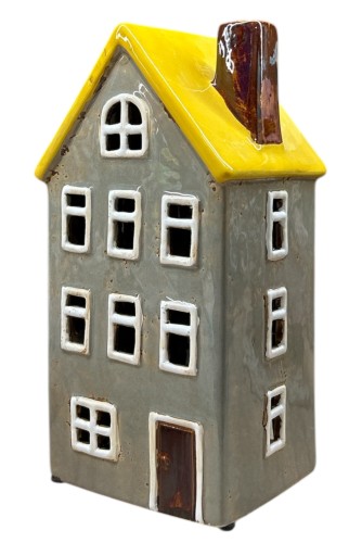 Domek ceramiczny szary 13x11,5x26cm