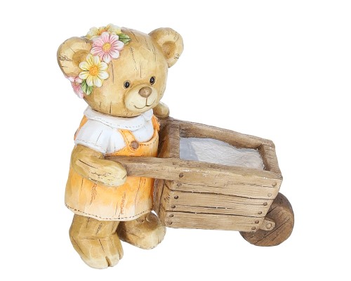 Figura miś z kwiatem 33x32cm