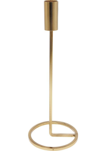 Świecznik metalowy złoty 25cm