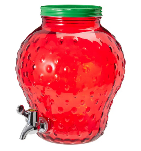 Słój z kranikiem truskawka 4L