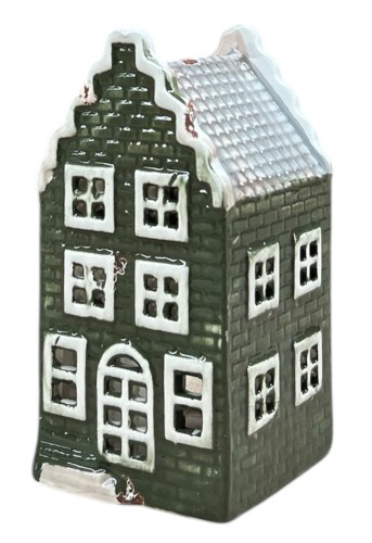 Domek ceramiczny zielony 7,5x7,5x14,5cm