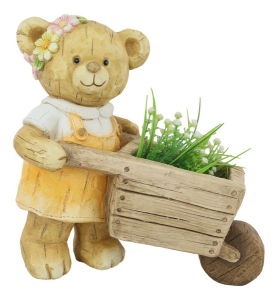 Figurka ceramiczna miś z taczką 32x16,5xH33cm