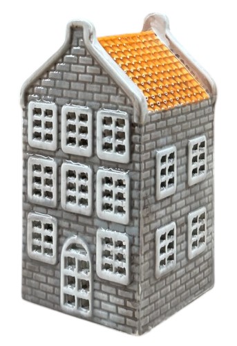 Domek ceramiczny szary 7,5x7,5x14,5cm