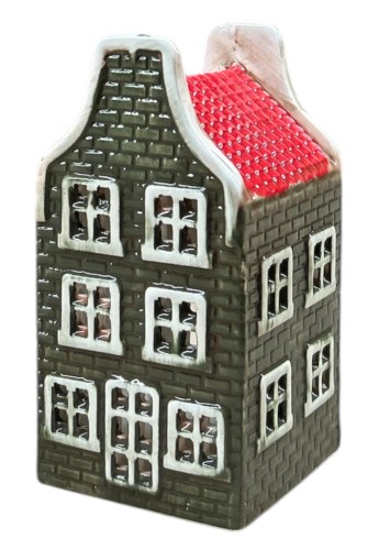 Domek ceramiczny zielony 7,5x7,5x14,5cm