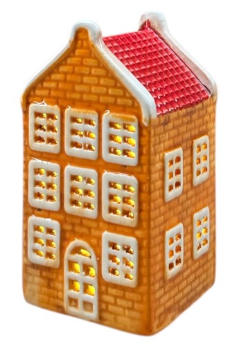 Domek ceramiczny pomarańczowy 5,6x5x11cm