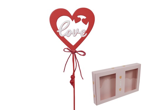 Pik serce drewno 18szt/opak 7x7cm