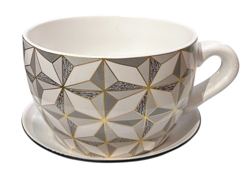 Filiżanka ze spodkiem średnia 14x22,5cm