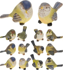 Figurka ptaszek z polystonu 9x10cm 6 wzorów