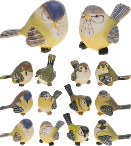 Figurka ptaszek z polystonu 9x10cm 6 wzorów