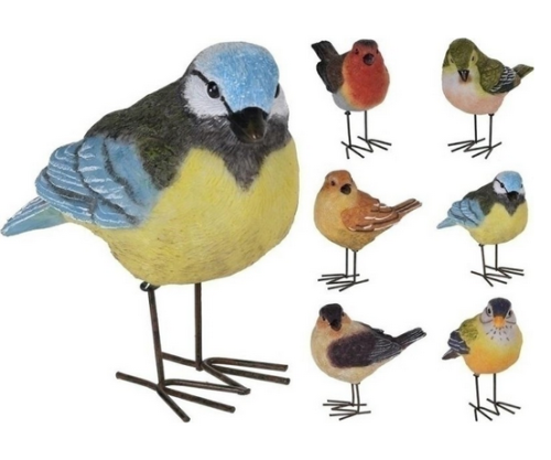 Ptak z metalowymi nogami 10cm