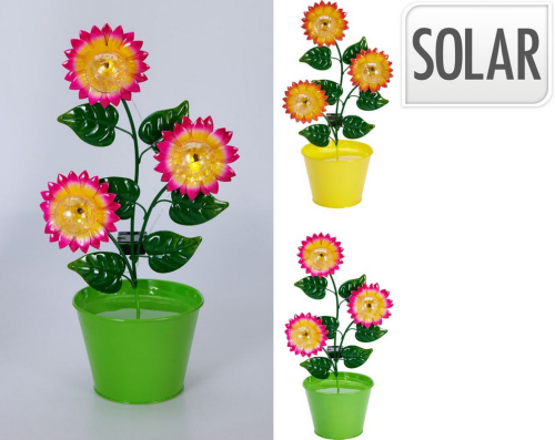Figurka kwiat w donicy solar 46cm