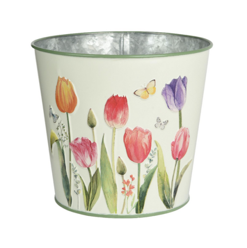 Osłonka metalowa tulipany 15x13,5cm